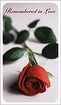 Red Rose memorial card